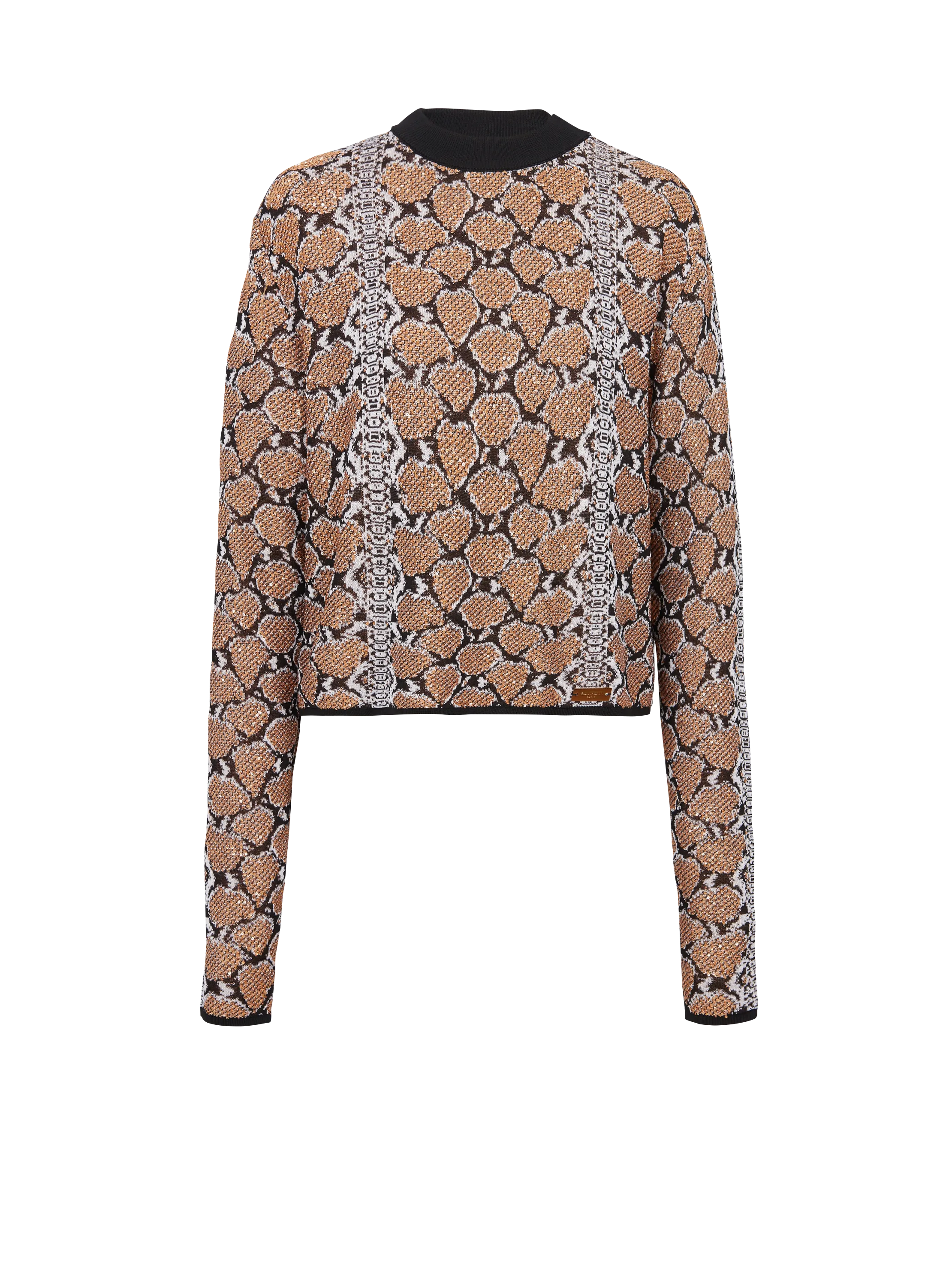 BALMAIN  Pull en maille python - Marron