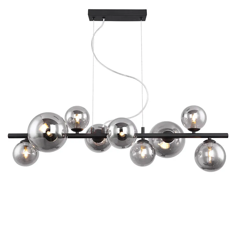 Design hanglamp Melinda, zwart, rookglas