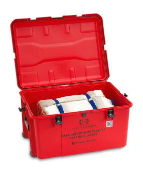 Kit de lutte incendie, avec couverture anti-feu 5000 x 6000 mm, avec mallette de protection