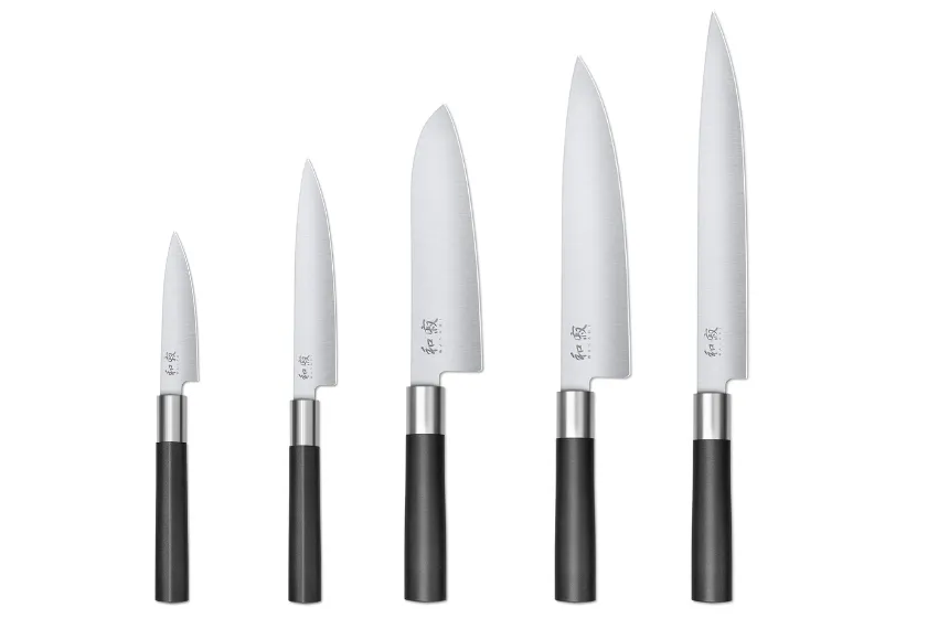 Mallette de 5 couteaux japonais Kai Wasabi Black - Type européenne