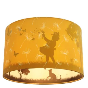 Okergele kinderkamer plafondlamp Vlinders