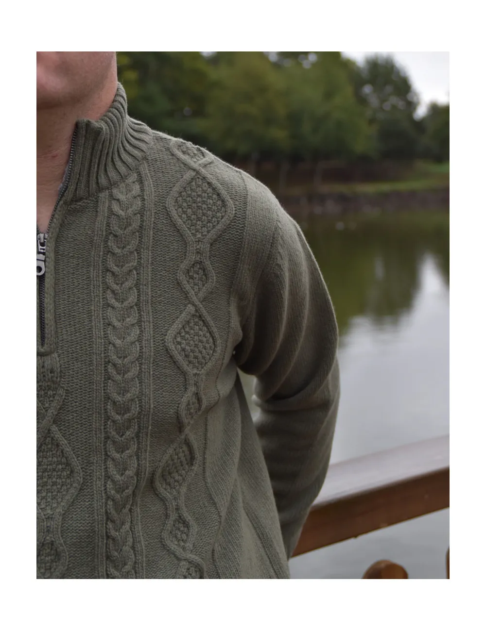 Pull camionneur irlandais en maille torsadée