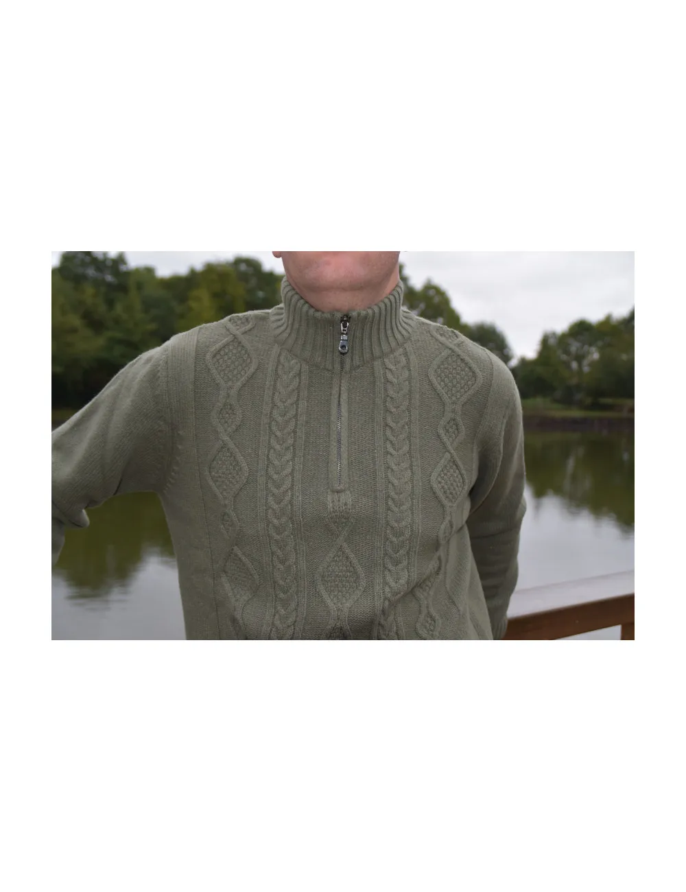 Pull camionneur irlandais en maille torsadée