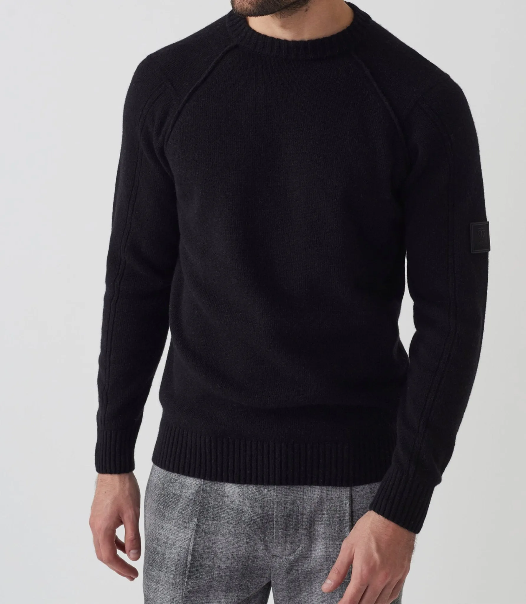 Pull col rond noir Sofian