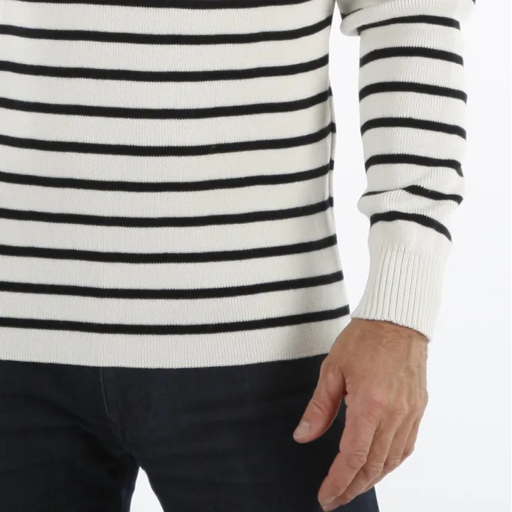 Pull marin coupe droite, fabriqué en Bretagne