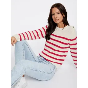Pull rayé mashi écru rose femme - Morgan | wimod