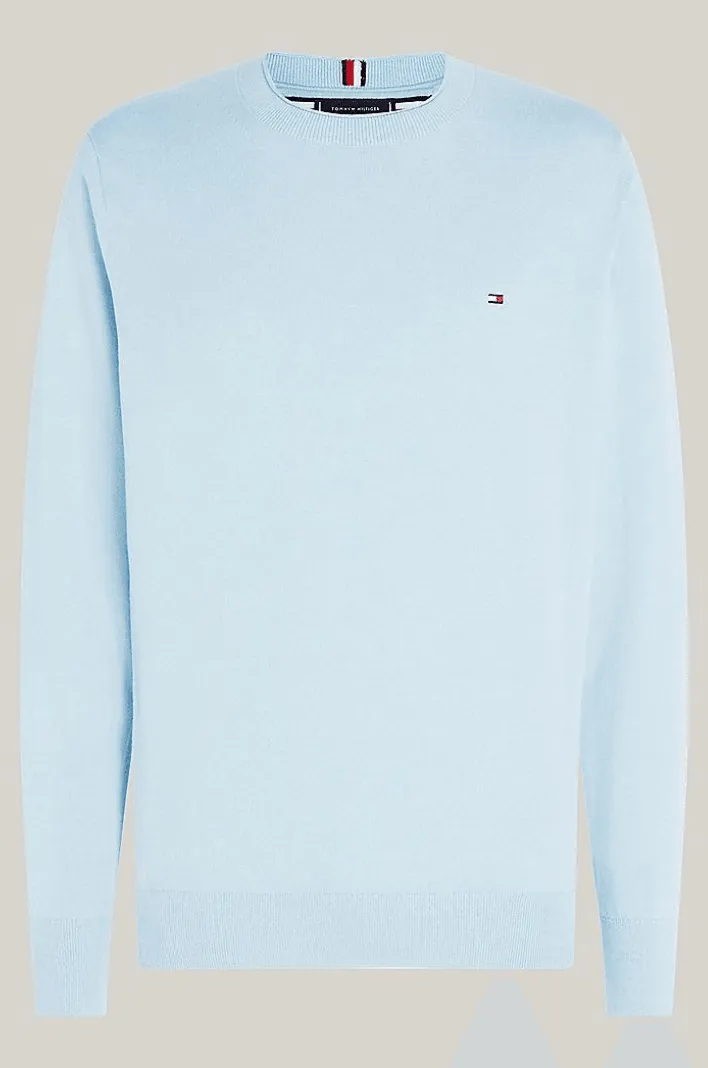 Pull Tommy Hilfiger bleu en coton bio