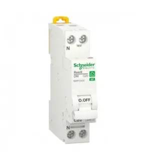 Schneider R9PFC620 | Disjoncteur monophasé peignable 20A, Phase-Neutre, Courbe C