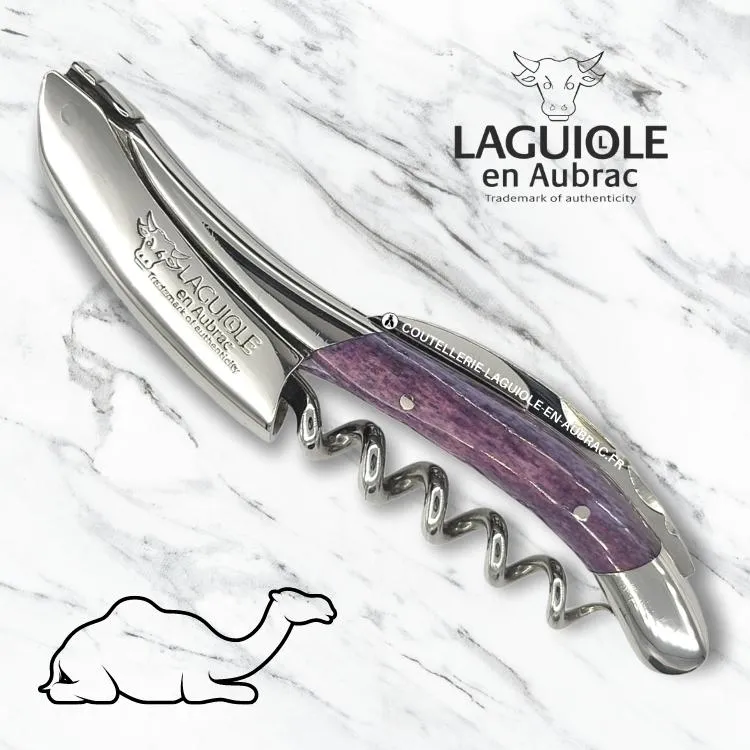 Sommelier Laguiole en Véritable Os de Chameau Coloré Pourpre