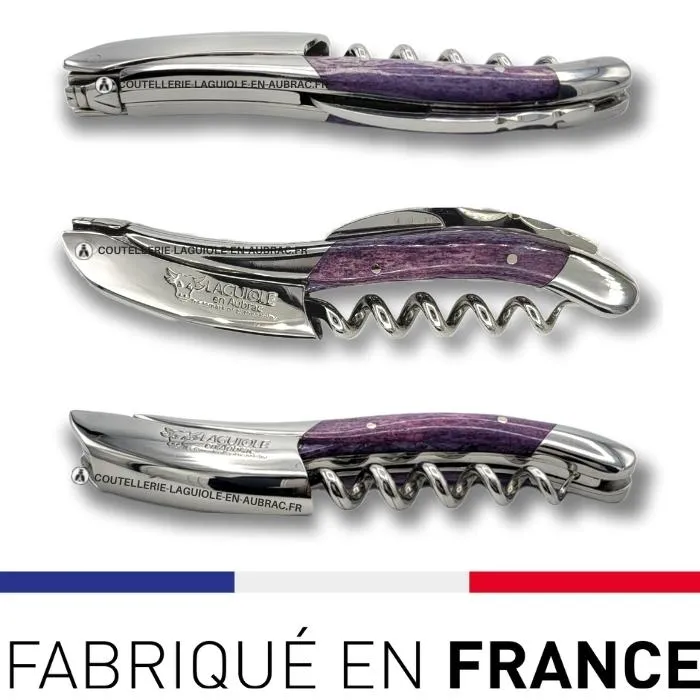 Sommelier Laguiole en Véritable Os de Chameau Coloré Pourpre