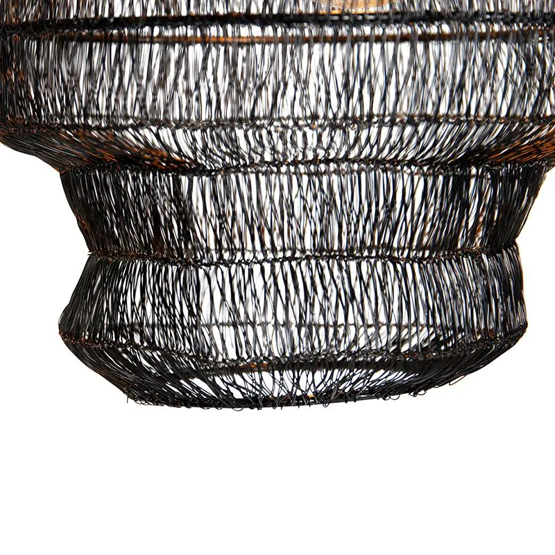 Suspension orientale noire ronde 3 lumières - Vadi