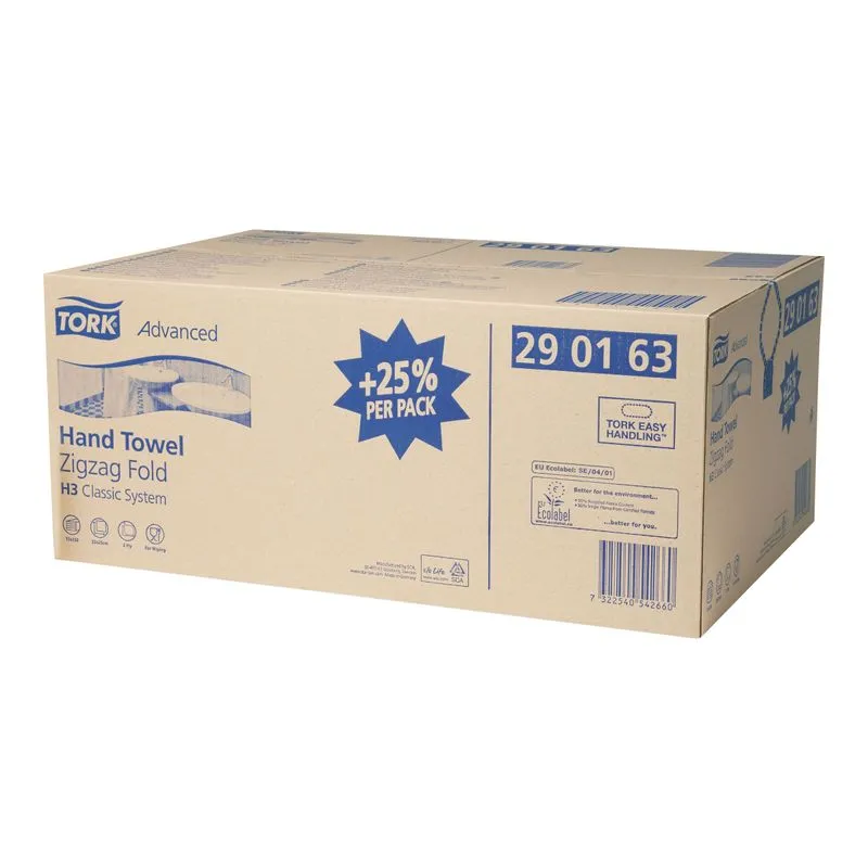 Tork Advanced H3 - Essuie-mains double épaisseur - pliage en V - 250 feuilles - pack de 15